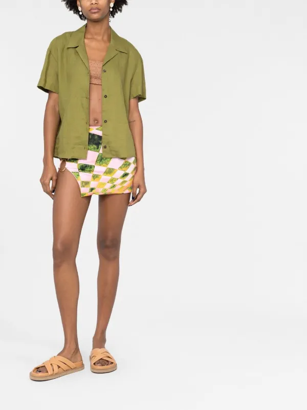 Louisa Ballou Coastline abstract-print Miniskirt | Pink