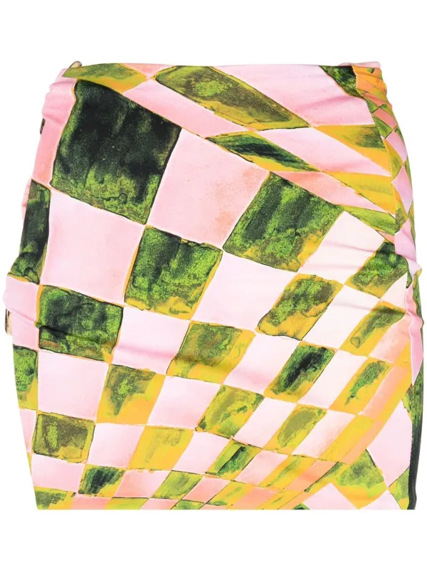 【関税込み】Louisa Ballou ピンク Coastline ミニスカート Louisa Ballou Coastline abstract-print Miniskirt | Pink