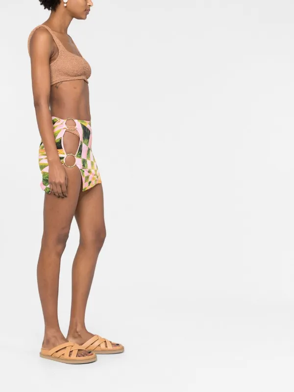 【関税込み】Louisa Ballou ピンク Coastline ミニスカート Louisa Ballou Coastline abstract-print Miniskirt | Pink