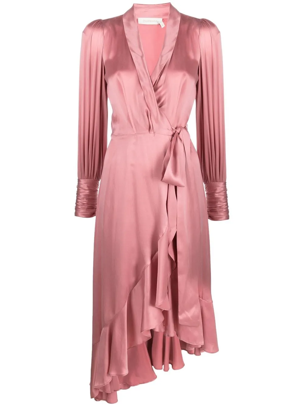 

ZIMMERMANN ruffle-trim silk dress - Pink