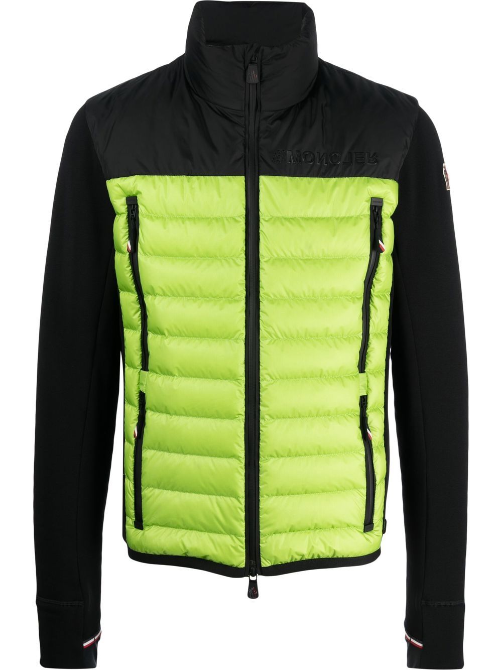 Quilted Panelled Jersey Down Ski Jacket In Multicolor