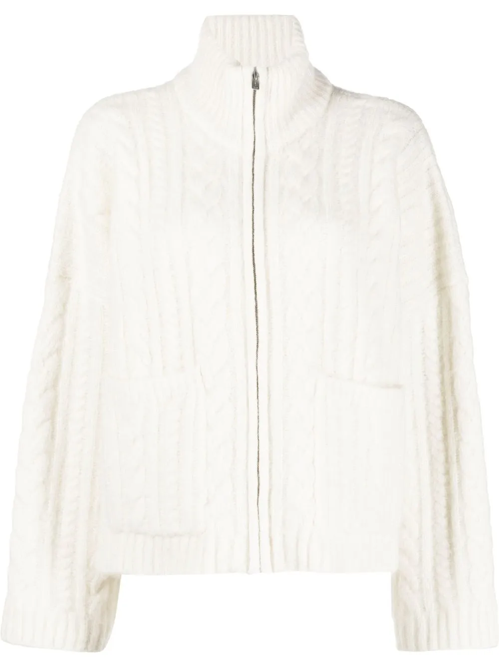 

Holzweiler cable knit zip-up cardigan - White