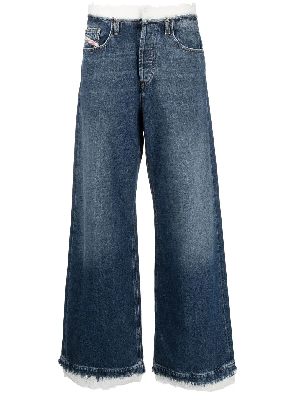 

Diesel lace-trim wide-leg jeans - Blue