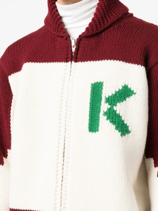 Kenzo floral-intarsia Wool Cardigan | White | FARFETCH