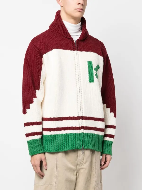 Kenzo floral-intarsia Wool Cardigan | White | FARFETCH