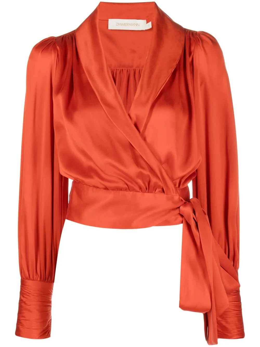 

ZIMMERMANN silk wrap blouse - Red