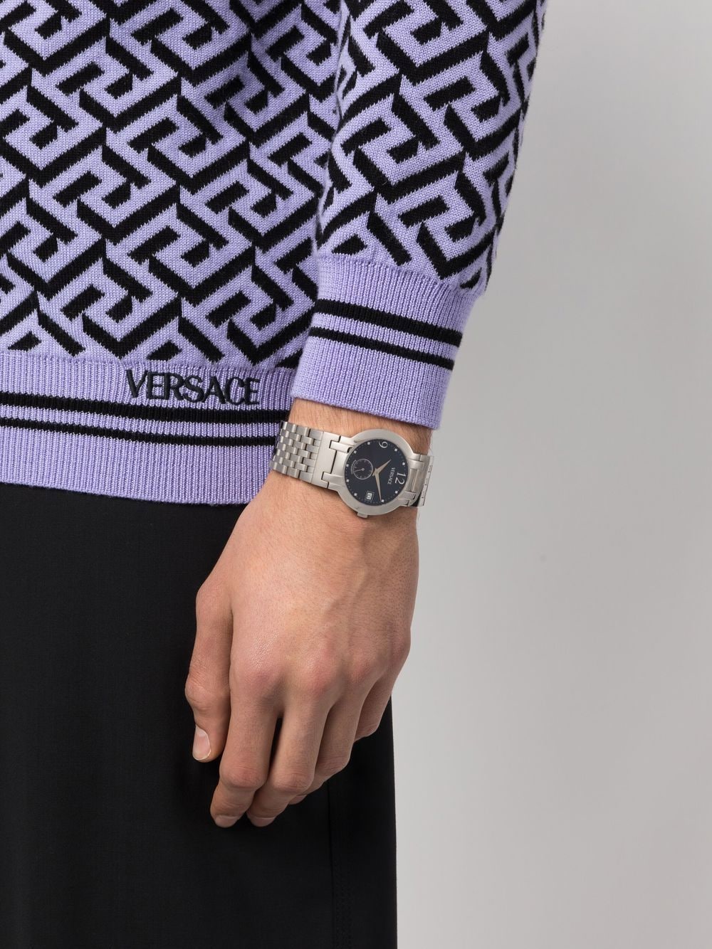 Pre-owned Versace 2010  Madison 34mm In Black