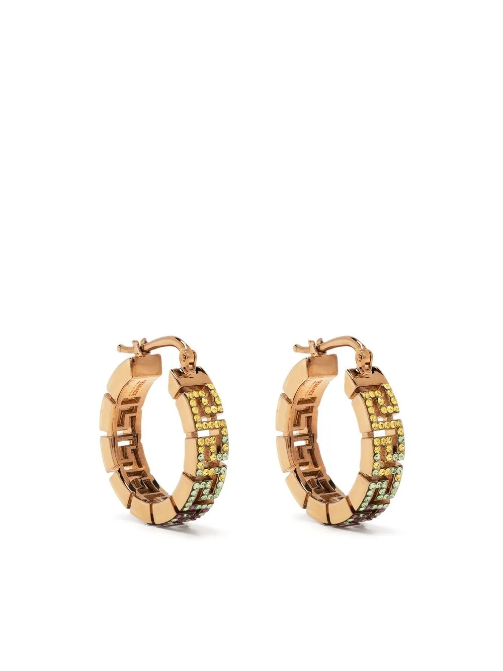 

Versace greca strass hoop earrings - Gold