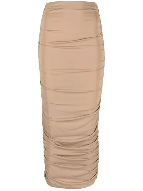 draped midi skirt