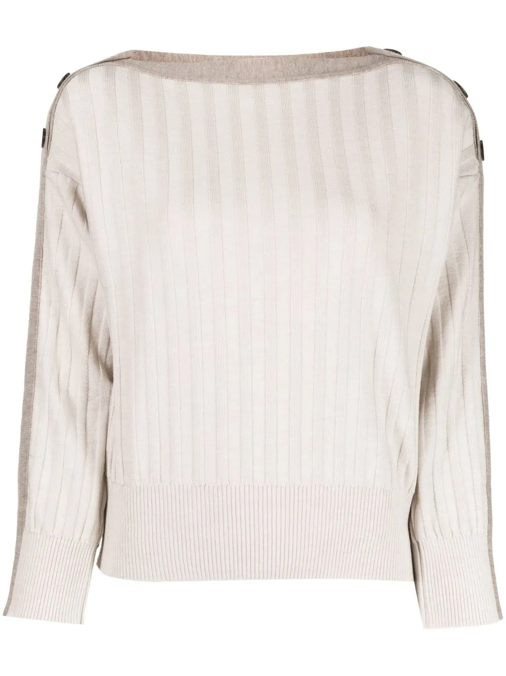 

Pringle of Scotland ribbed-knit wide-neck jumper - Neutrals