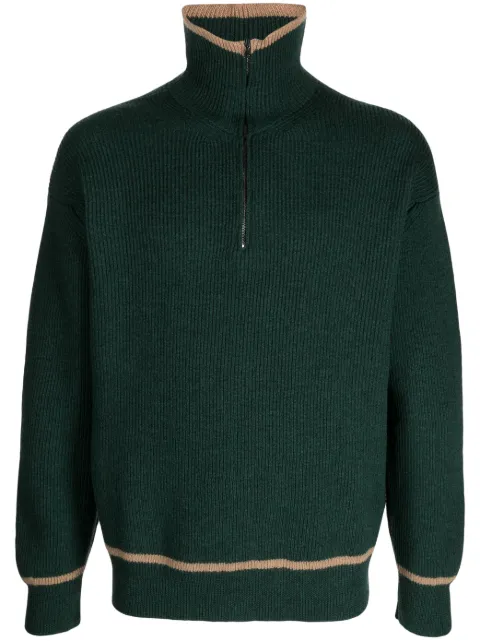 Pringle of Scotland half-zip fastening wool jumper