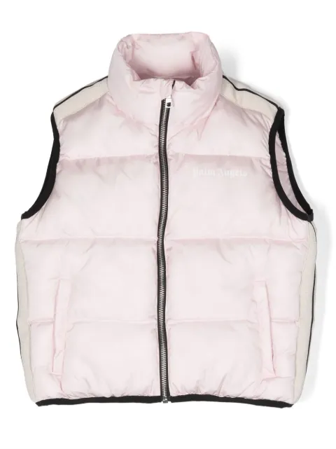 Palm Angels Kids Piumino smanicato con stampa