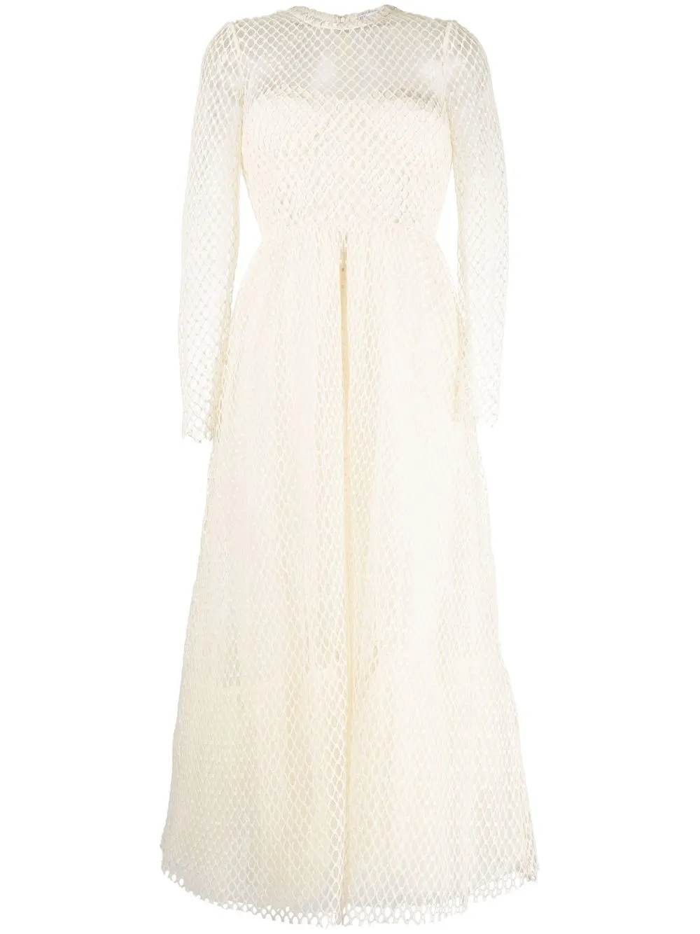 

RED Valentino mesh long-sleeve midi dress - Neutrals