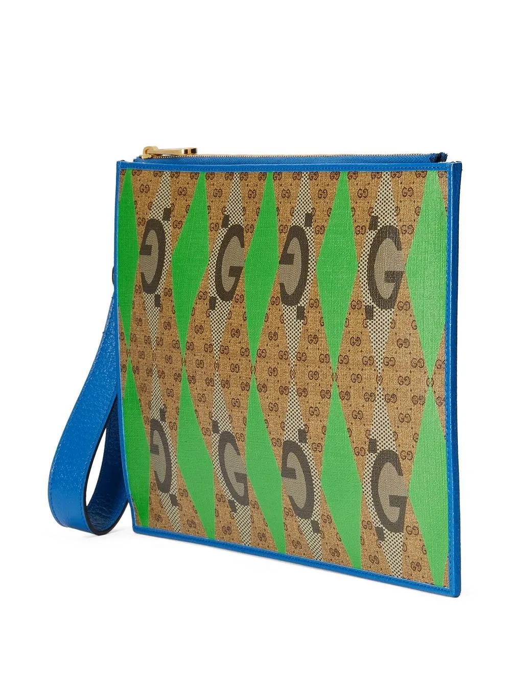 Gucci Rhombusprint Monogram Clutch Bag In Brown ModeSens
