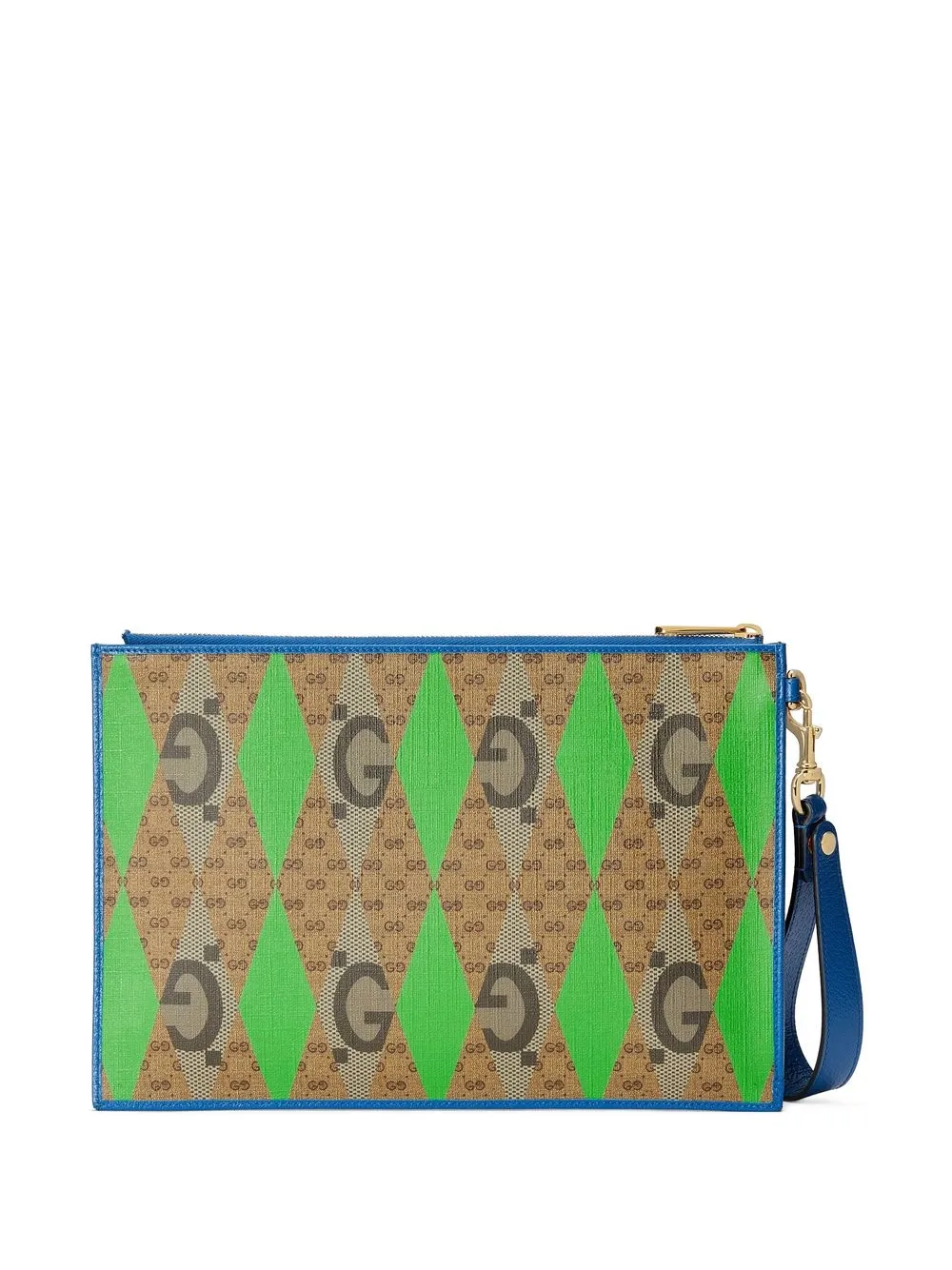 Gucci Rhombusprint Monogram Clutch Bag In Brown ModeSens
