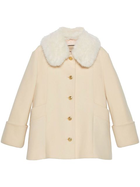Gucci detachable-collar wool-blend jacket