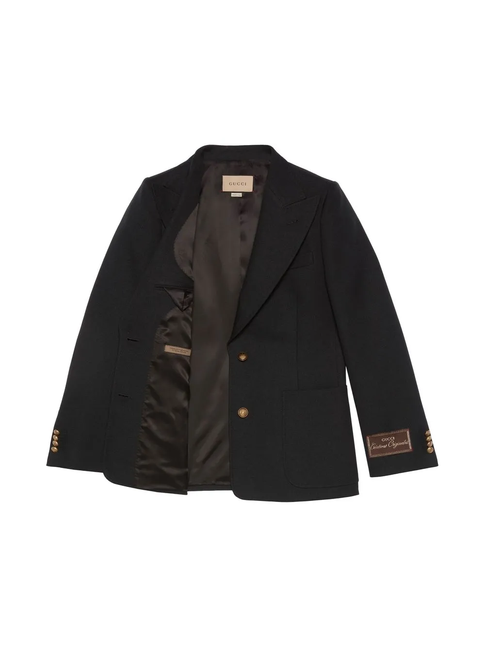 Shop Gucci Single-breasted Twill Blazer In Schwarz