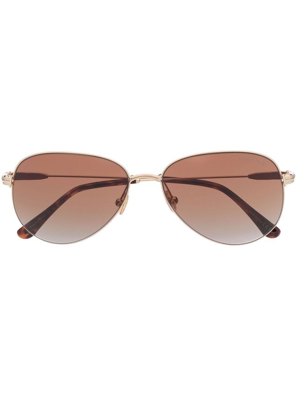 Tom Ford Porscha Round-frame Sunglasses In Gold