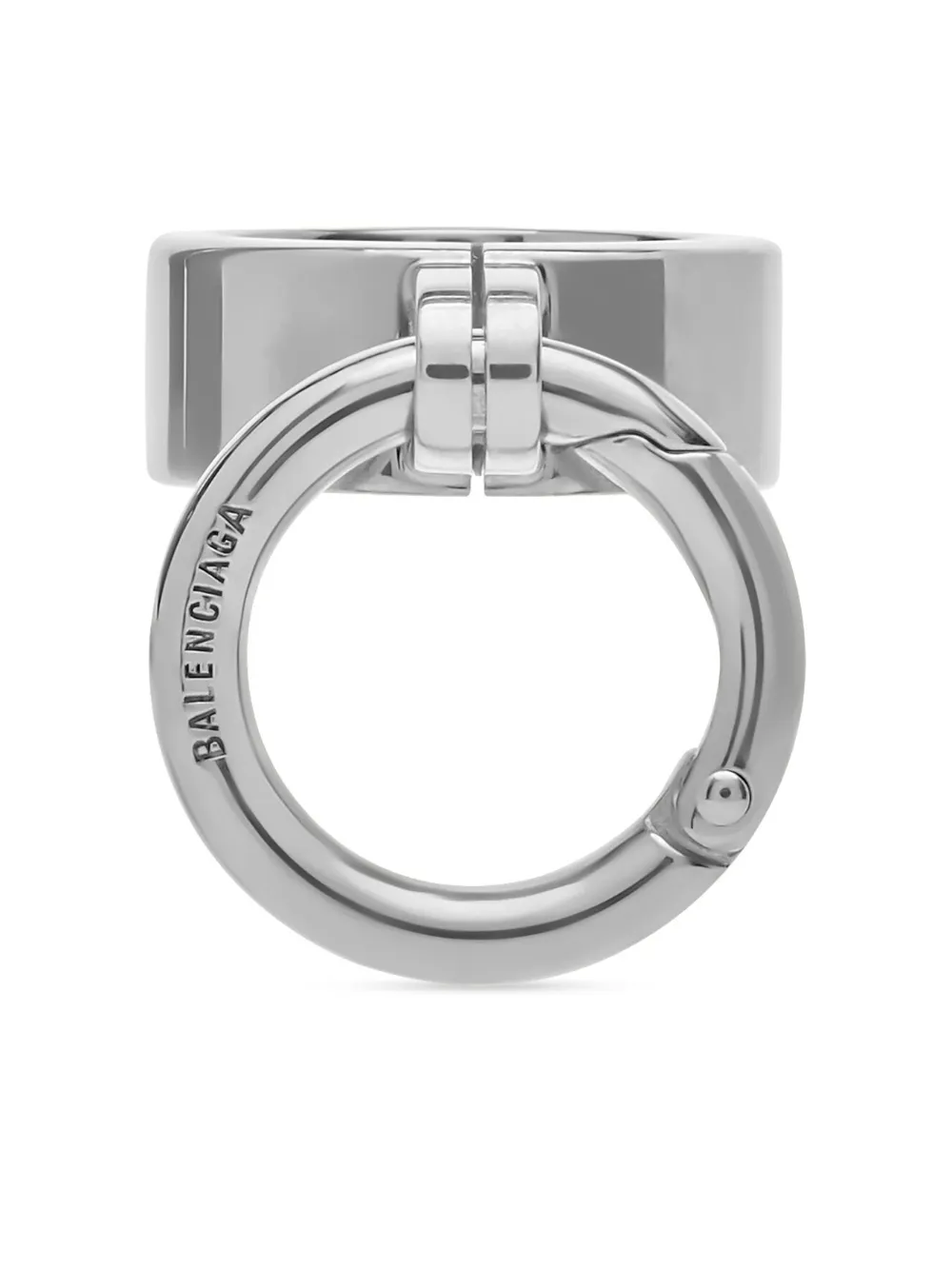 Shop Balenciaga Utility 2.0 Band Ring In Silver