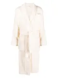 TEKLA logo-patch belted robe - Neutrals