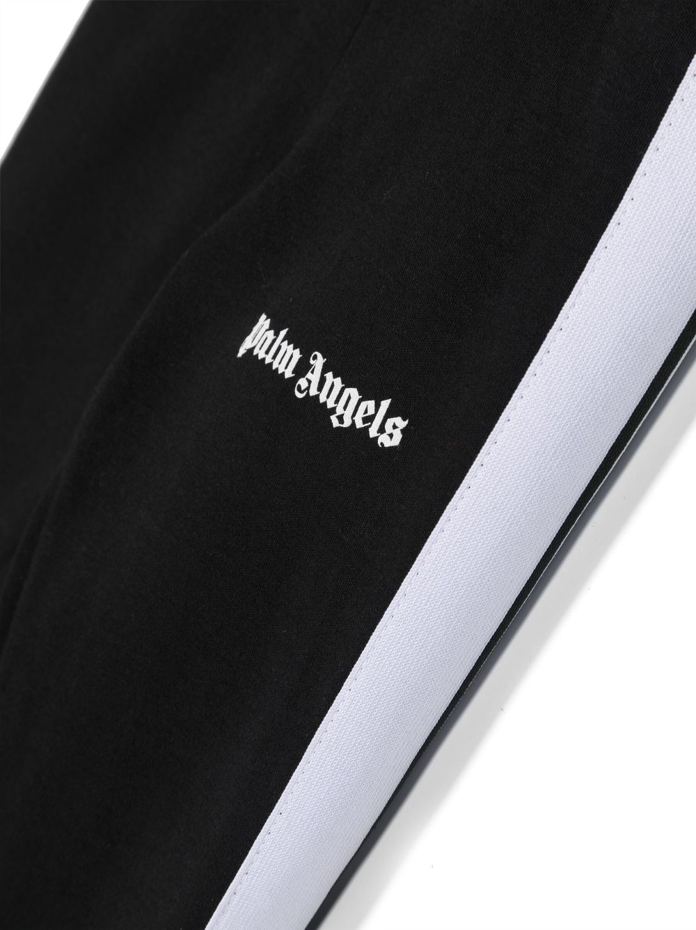 Shop Palm Angels Side-stripe Logo-print Leggings In Black