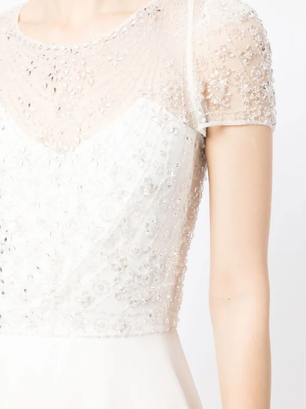 Jenny Packham Albertine crystal embellished Gown White FARFETCH AE