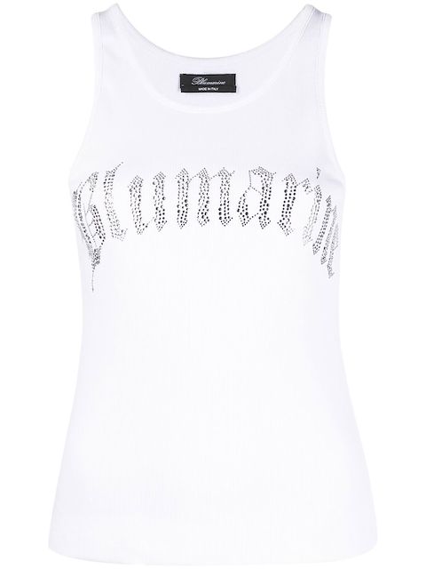 Blumarine gem-logo crew-neck tank top