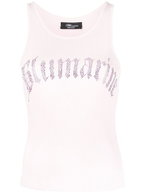 Blumarine gem-logo crew-neck tank top