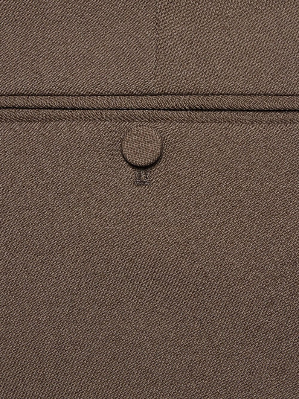 Shop Gucci Cropped Wool Gabardine Trousers In Braun