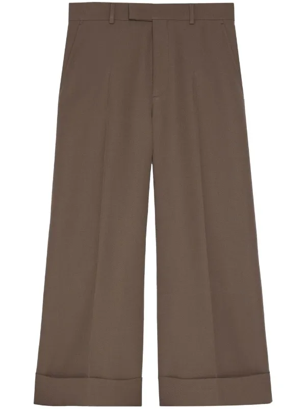 Gucci Cropped Wool Gabardine Trousers - Farfetch