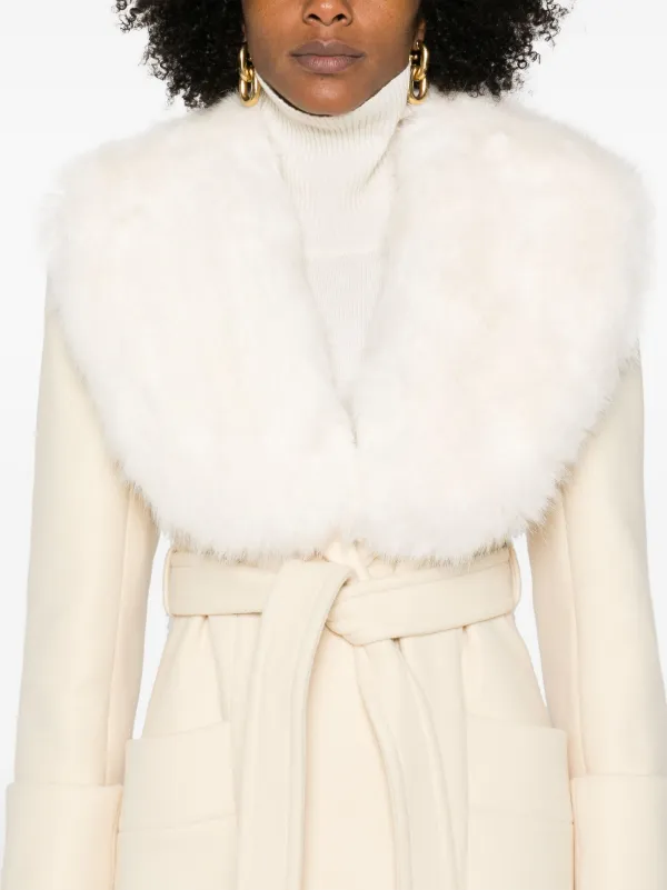 Gucci Belted detachable collar Coat Neutrals FARFETCH CA