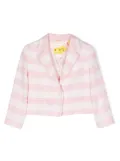 Off-White Kids logo-print gingham-check blazer - Pink
