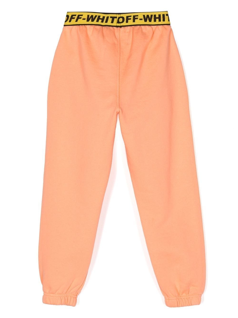 Shop Off-white Logo-print Jersey Trousers In Orange