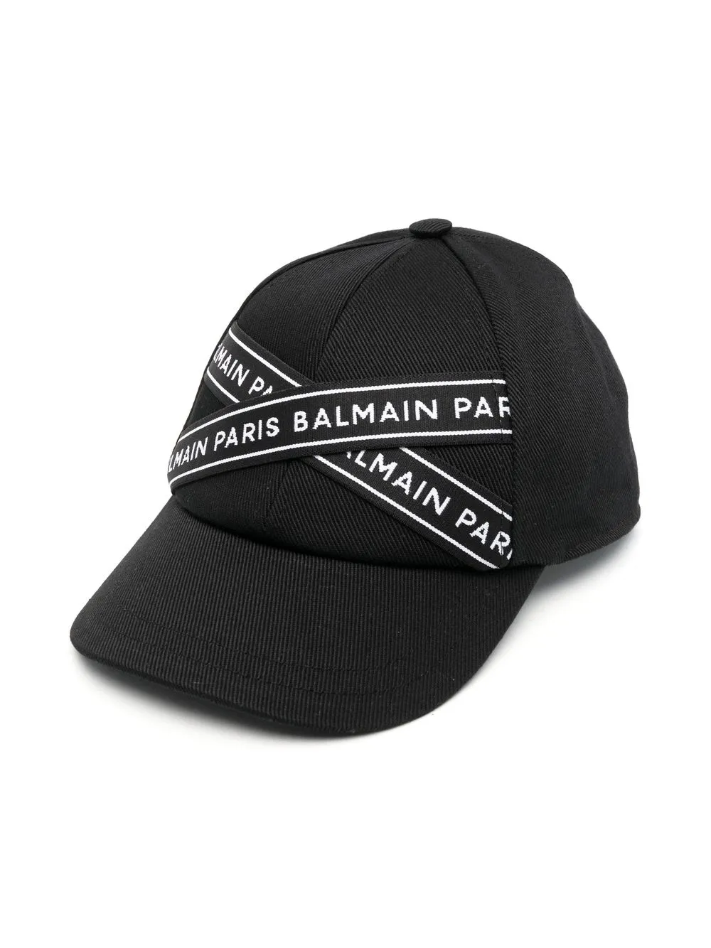 

Balmain Kids gorra con franja del logo - Negro