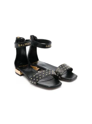 stud embellished logo sandals