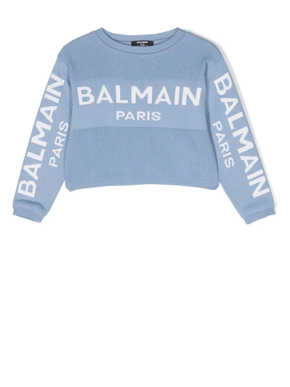 

Balmain Kids logo-knit jumper - Blue