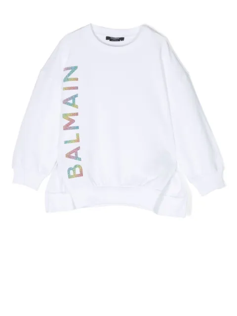 Balmain Kids logo-print cotton sweatshirt