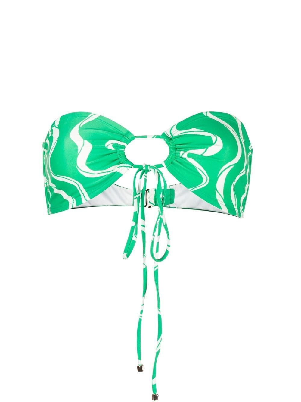 Faithfull The Brand Arriba Bandeau Bikini Top In Green