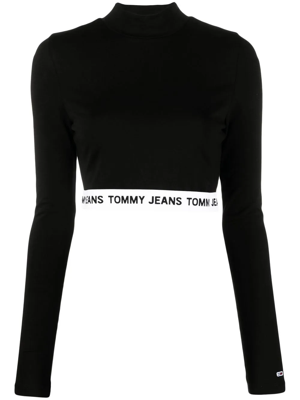 

Tommy Jeans logo print long-sleeve crop top - Black