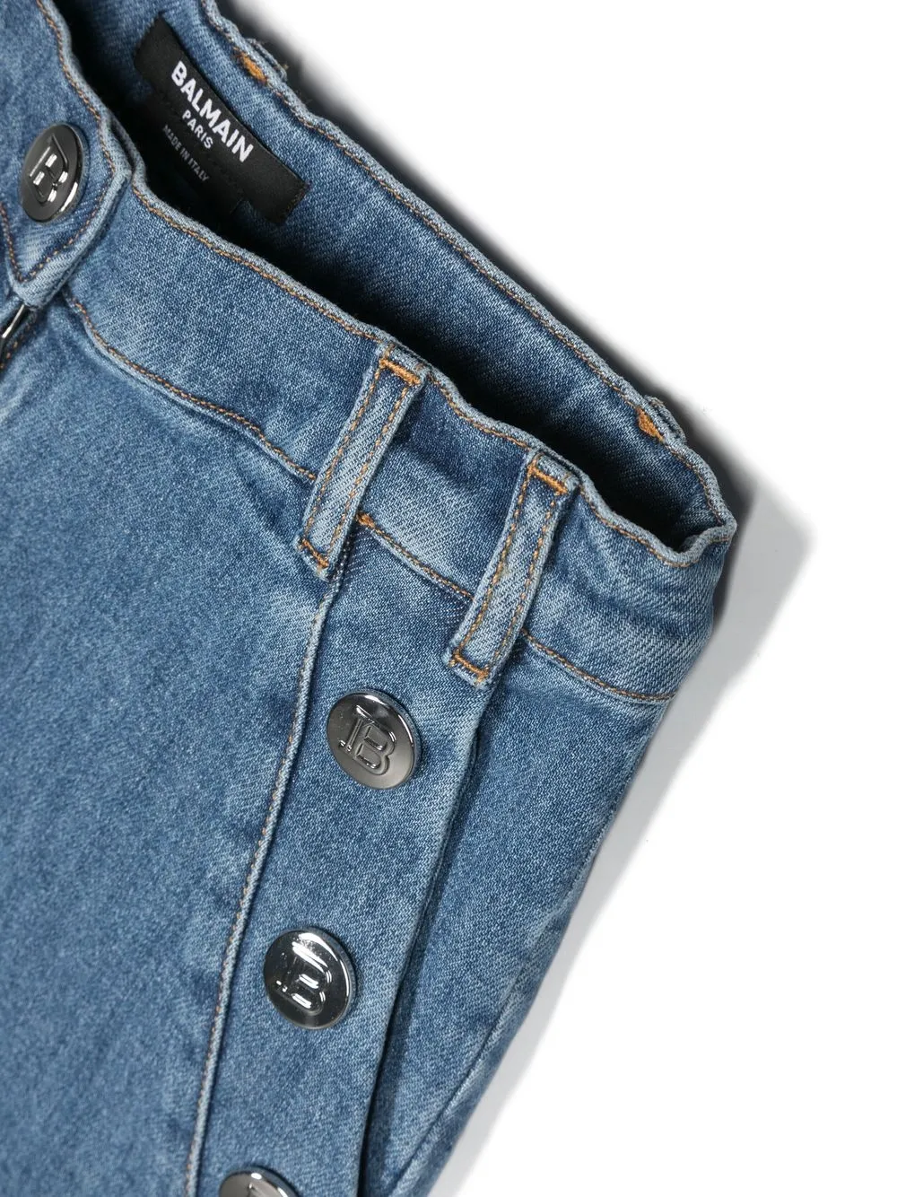 BALMAIN DOUBLE-BUTTONED DENIM SHORTS