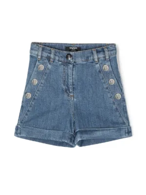 Balmain Kids Girls Denim Shorts - Shop Designer Kidswear on