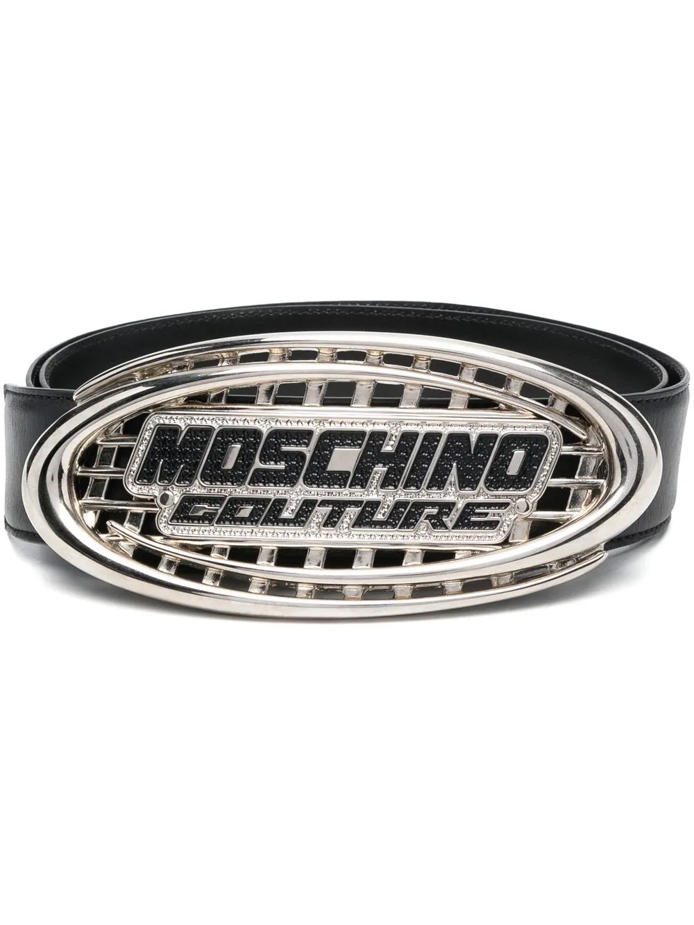 

Moschino logo-detail leather belt - Black