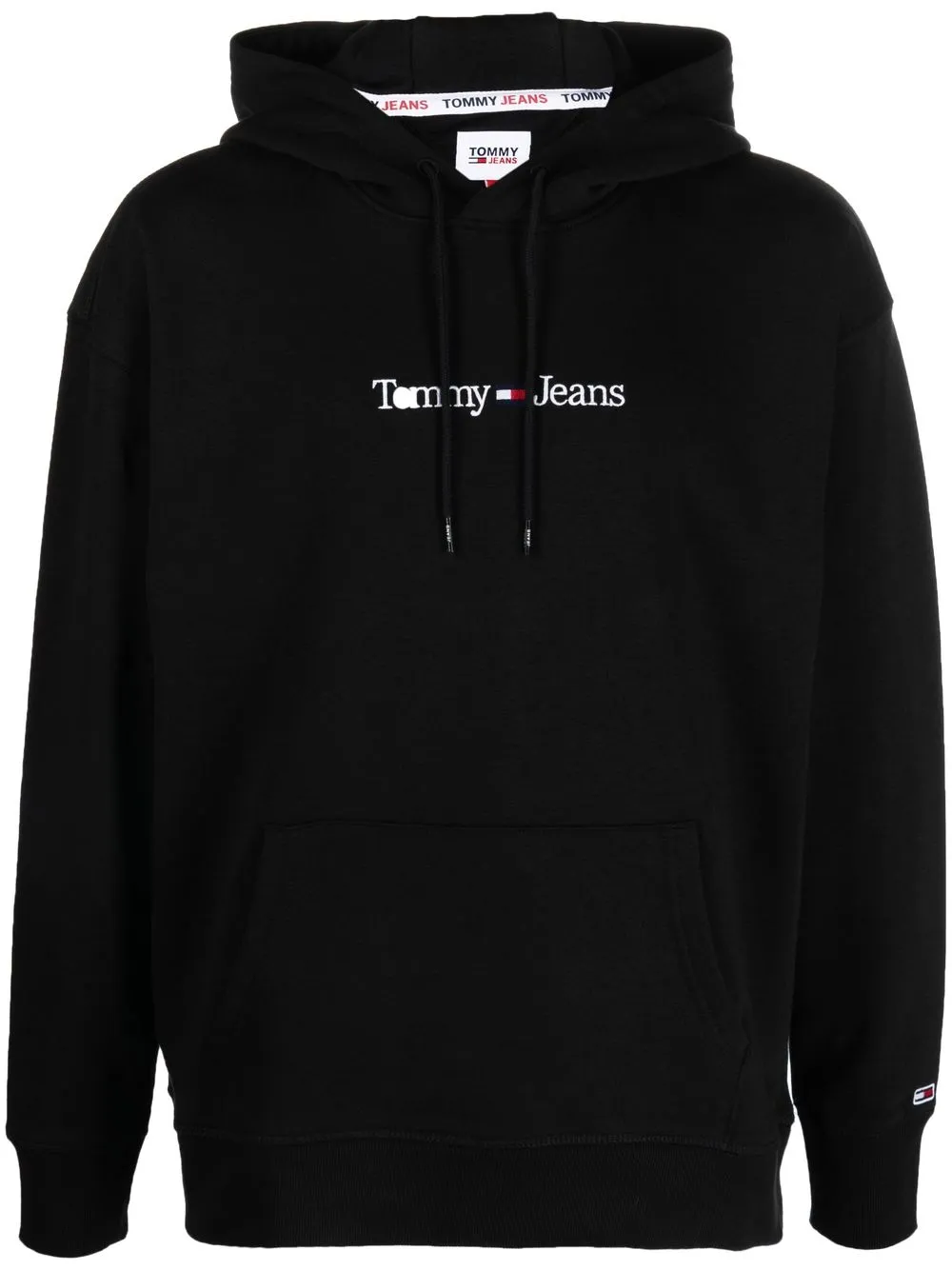 

Tommy Jeans logo-embroidered drawstring hoodie - Black