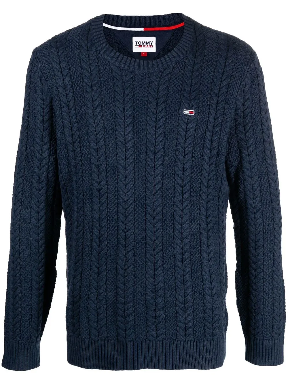 

Tommy Jeans logo-embroidered cable-knit jumper - Black