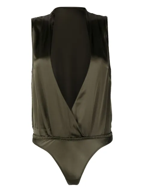Maison Close body de seda con escote en V 