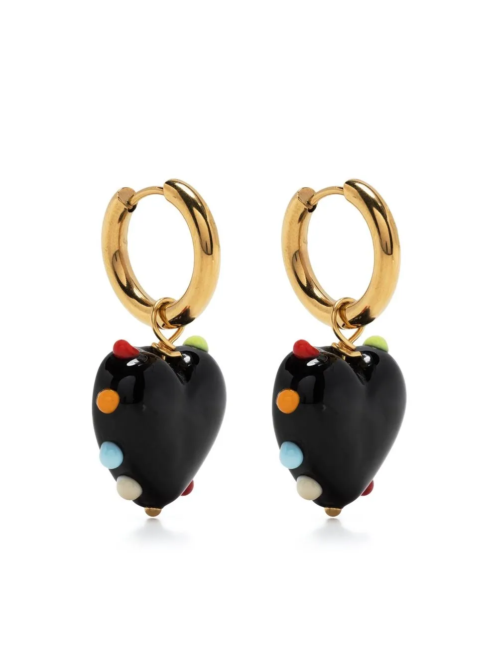 

Sandralexandra Milagros heart charm earrings - Black