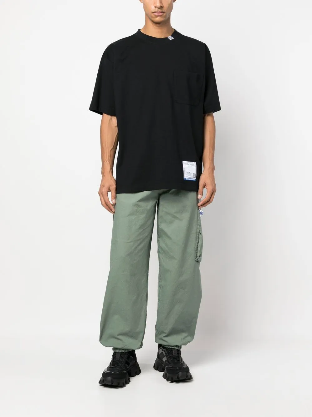 Maison Mihara Yasuhiro T-shirt met logopatch - Zwart