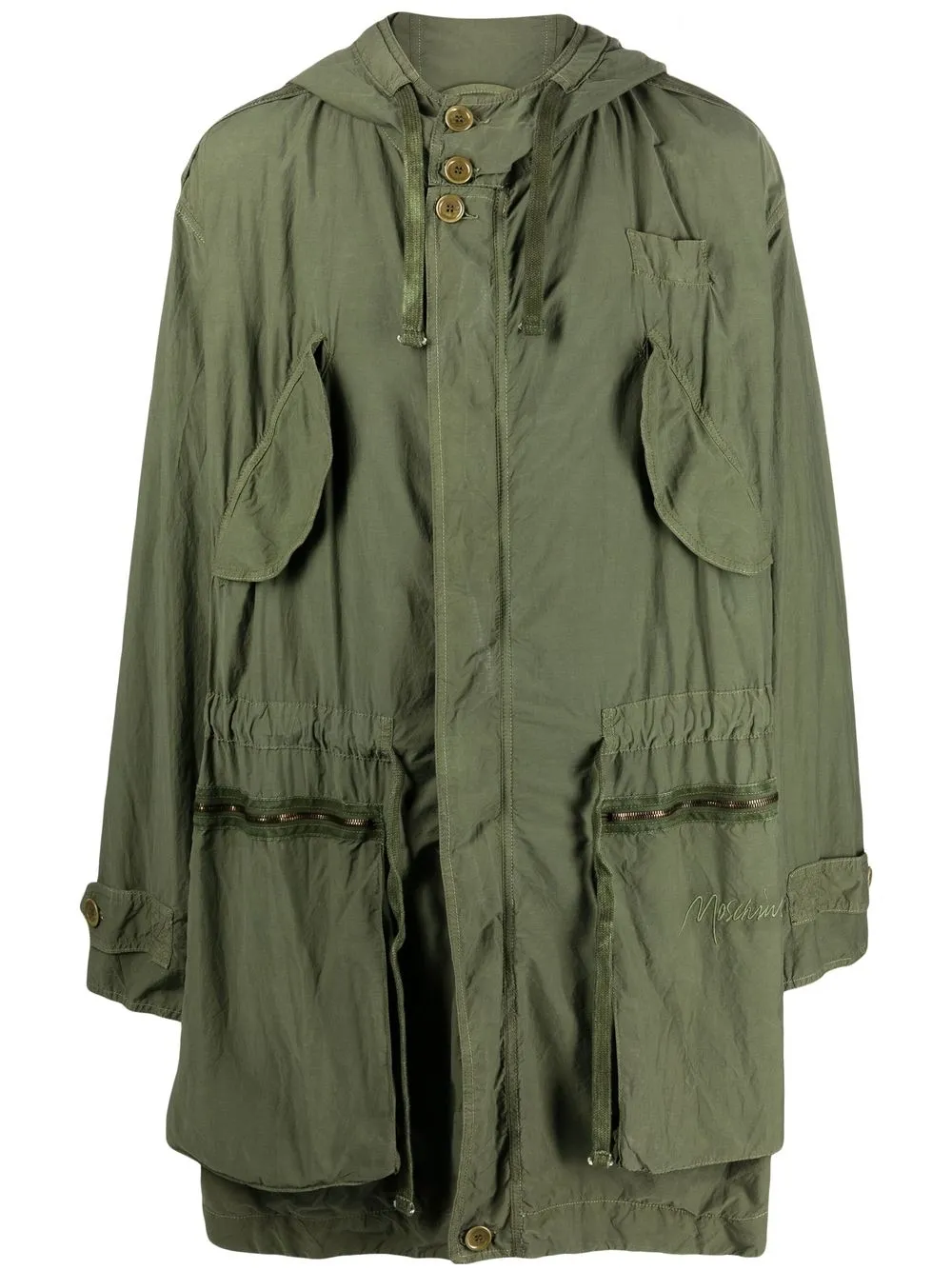 

Moschino cargo-pocket parka coat - Green