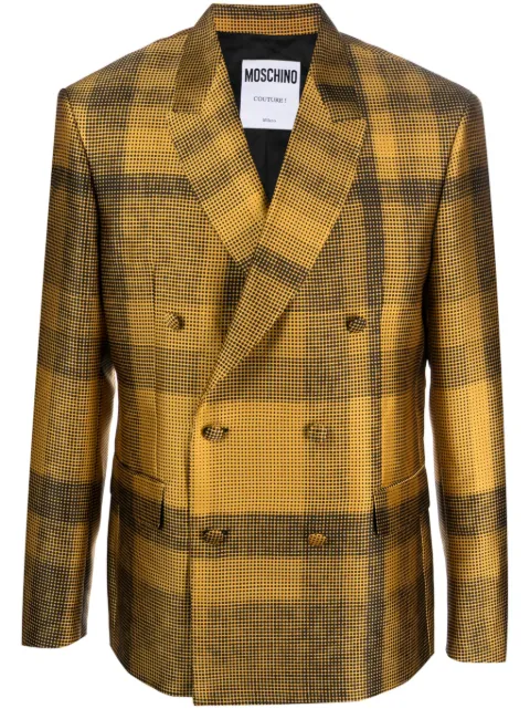 Moschino plaid-check double-breasted blazer
