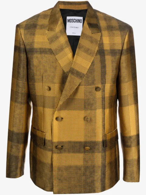 Moschino plaid-check double-breasted blazer